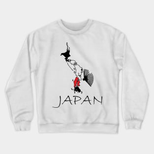 A funny map of Japan Crewneck Sweatshirt